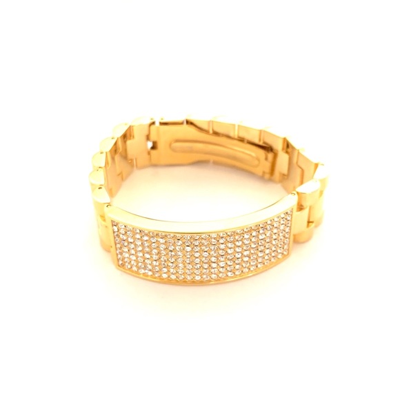 Paramex Stone ID Bracelet EUC! Gold Tone Trifold - Picture 4 of 8